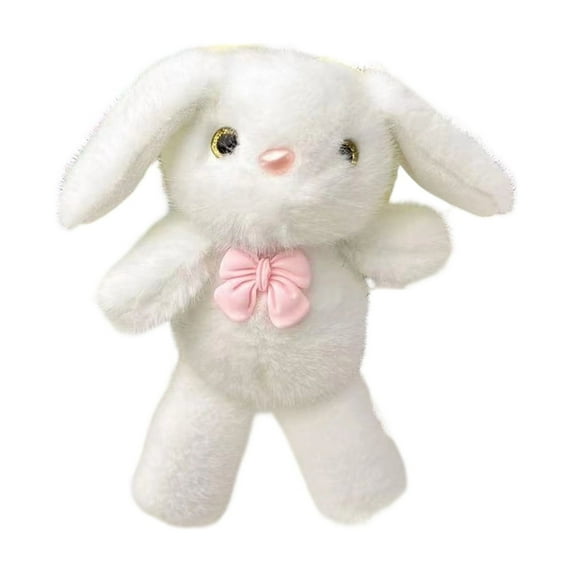 7 Inch Standing Bunny Plush Toy Doll, Soft Stuffed Animal Ragdoll, Cute Easter Gift for Kids Children, Bedroom Decor Nursery Plushie Collectible,White