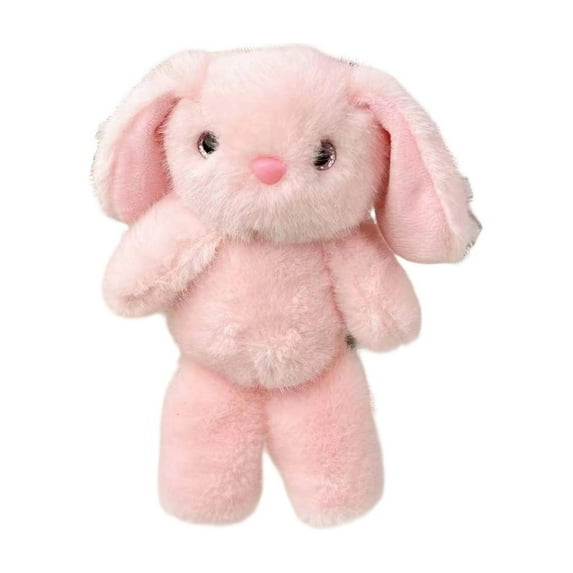 7 Inch Standing Bunny Plush Toy Doll, Soft Stuffed Animal Ragdoll, Cute Easter Gift for Kids Children, Bedroom Decor Nursery Plushie Collectible,Pink