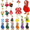 thumbnail image 1 of 7 Inch Tabletop Desk Goose Outfits and Mini Porch Goose Accessories with Magnetic Statue Key Clothes, Cute Desktop Ornament Costume for Home Office Decoration and Funny Holiday Goose Gift, HAODEJW, 1 of 7