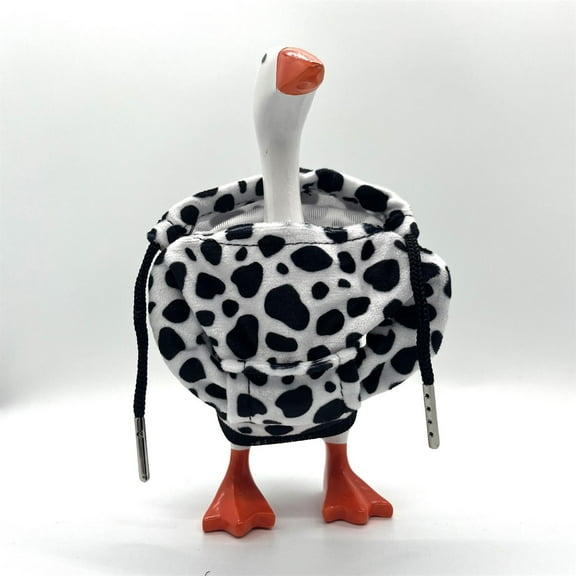 7 Inch Tabletop Desk Goose Statue with Hoodie Outfits Mini Porch Key Holder for Home and Organization