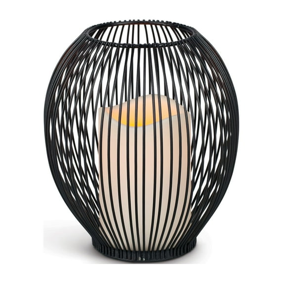 7-Inch Tall Battery-Operated LED Lantern with Timer Feature