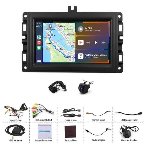 7 Inch Touchscreen Android 15 Car Stereo Head Unit for Jeep for Grand Cherokee 2013-2022 Low Trim, 2GB+32GB GPS Navigation Multimedia Player Support WiFi Bluetooth FM RDS SWC Mirror Link Split Screen