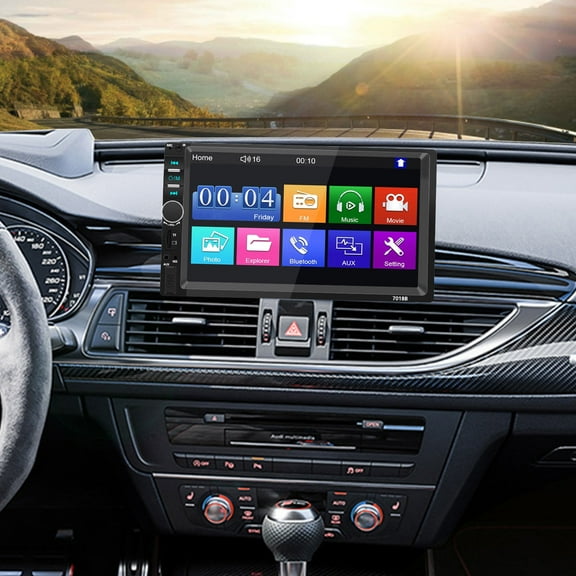 7 Inch Touchscreen Car MP5 Player with Bluetooth 5.0, Reversing Camera Support and FM Radio – Supports USB/AUX/TF Card, Hands-Free Calling for Android iOS