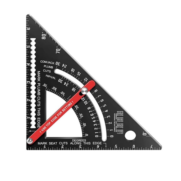 7 Inch Triangle Ruler with Aluminum Alloy for Reliable Use in Woodworking and Home Improvement Projects (7inch British)
