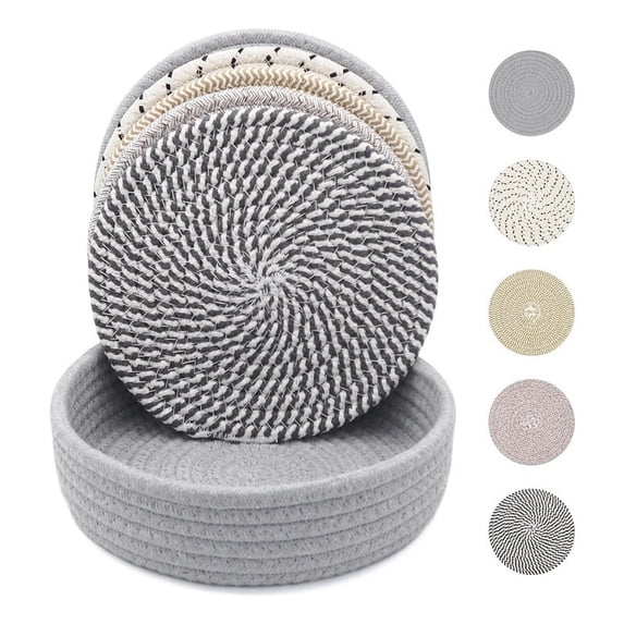 7 Inch Trivets for Hot Dishes,Hot Pots and Pans,Thick Heat Large Coaster,Multifunctional Hot Pads fo Multicolor cotton rope