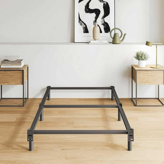 7 Inch Twin Bed Frame, Compatible with Most Brand Box Spring Or Mattress, 6-Leg Support Bed Base, Noise-Free, Easy Assembly, Black