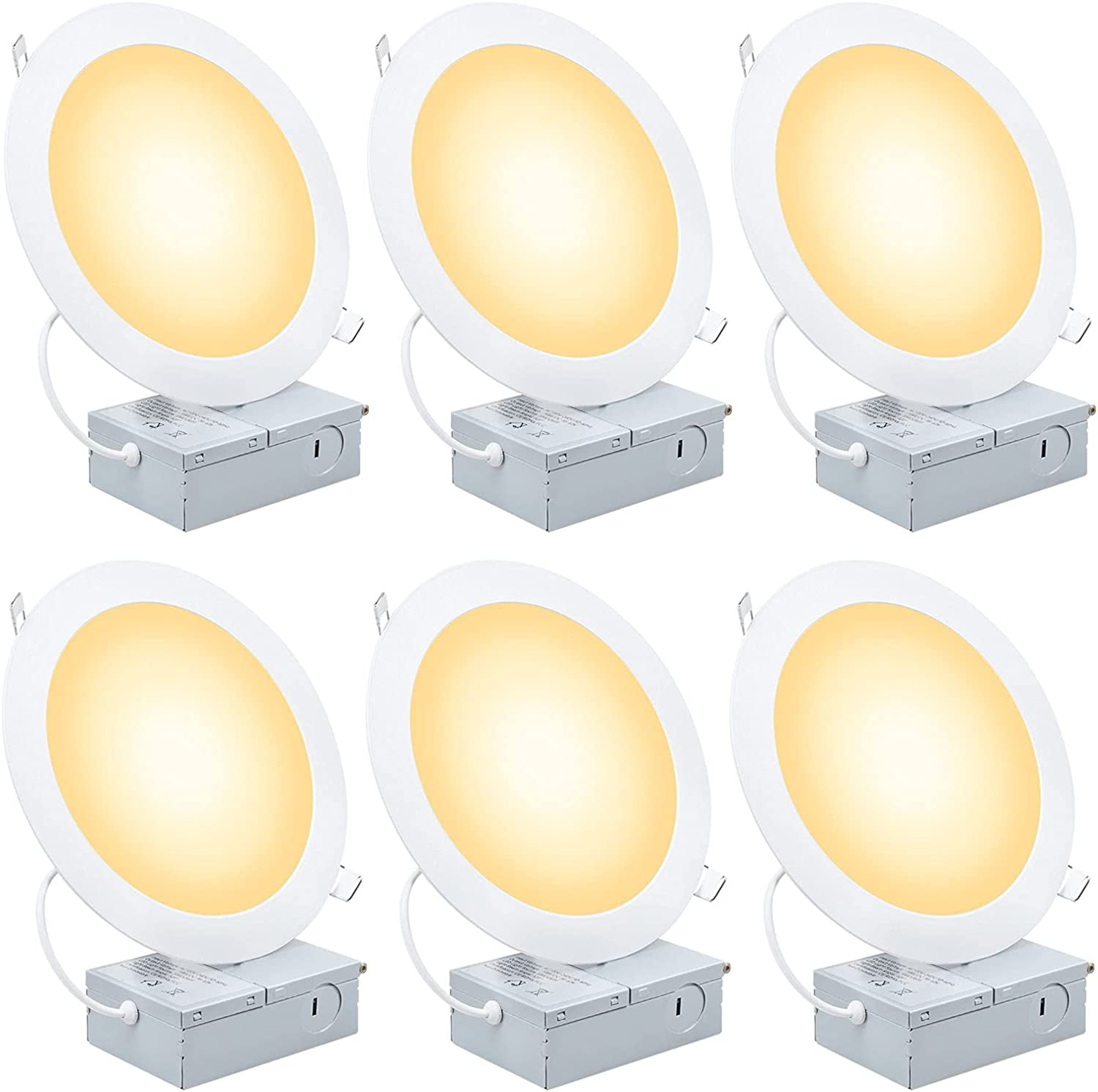 7 Inch UltraThin LED Recessed Ceiling Light with Junction Box, 3000K