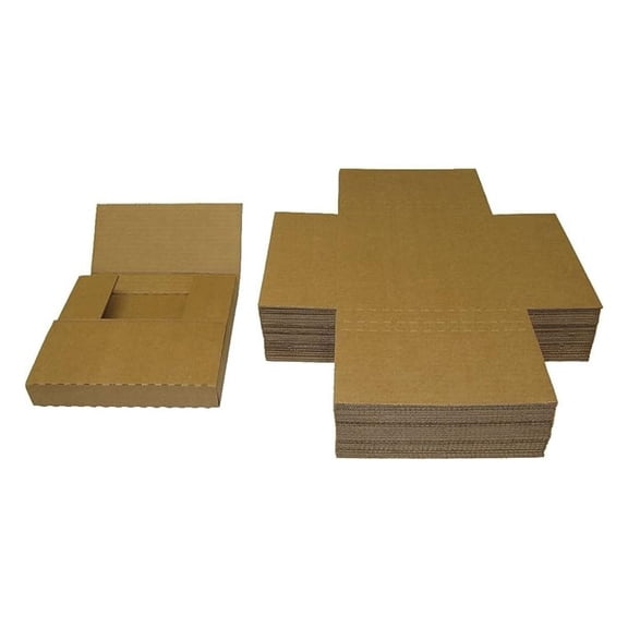 7 Inch Vinyl Record Mailers - 45RPM Record Shipping Boxes - Adjustable Depth - Holds 1-12 Records - Brown Cardboard - 25 Pack
