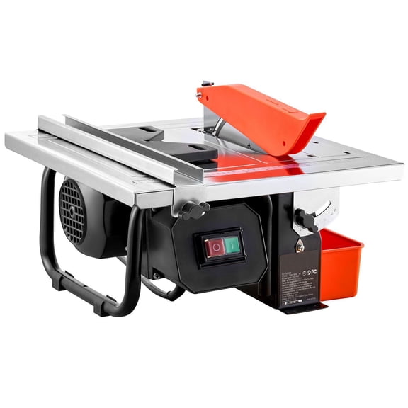 7 Inch Wet Tile Saw with 65Mn Steel Blade 3500 RPM Induction Motor Water Reservoir 0-45 Degrees Miter Angle for Cutting Tiles and Stones DIY Enthusiasts