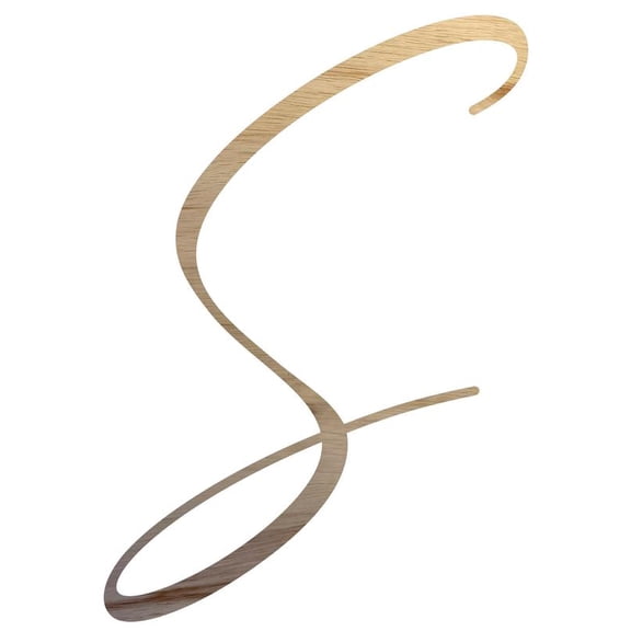 7 Inch Wooden Craft Letter S, Unfinished 1/4'' Real Wood Cutout, Decorative DIY