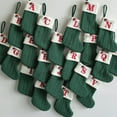 thumbnail image 1 of 7 Inches Mini Christmas Stocking, Green Initial Monogram Embroidered Lettetr Christmas Decor Stocking, Personalized Knit Mini Xmas Stocking for Family Holiday Xmas Tree Decor, 1 of 7