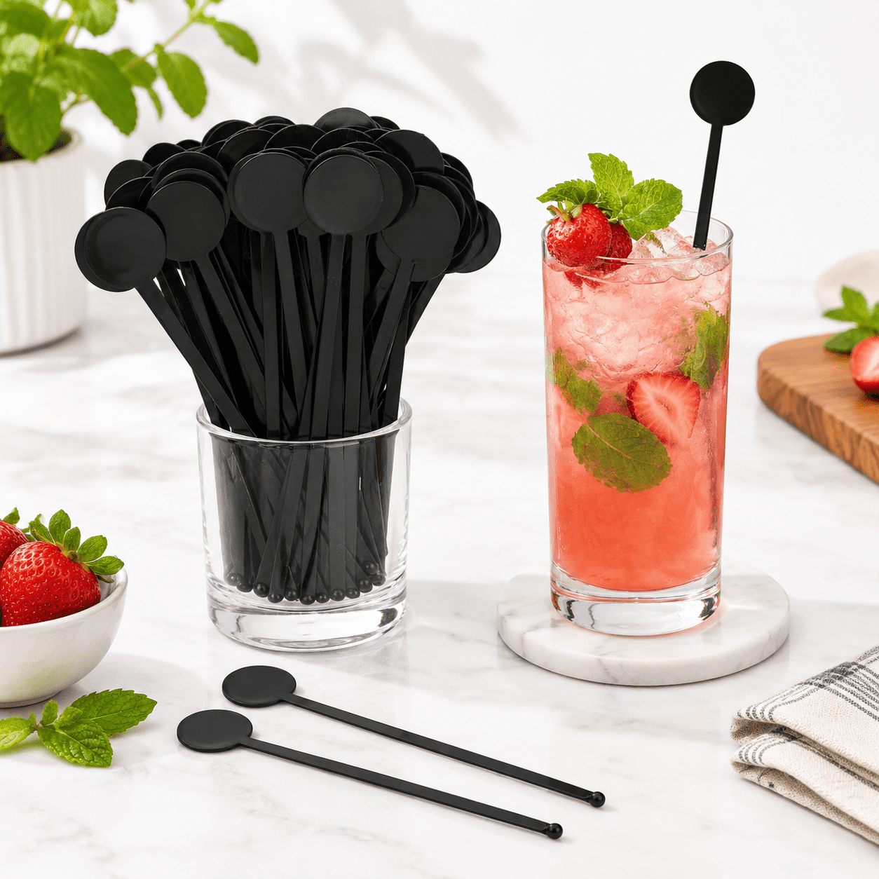 Countig Stick 7 Inches Plastic Cocktail Swizzle Sticks, 300 Count Disposable Drink ...