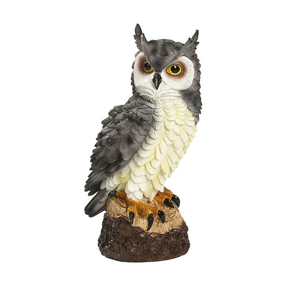 7 Inches Resin Fake Owl Lifelike Statue Garden Ornament For Decorating Yard Courtyard Porch Office