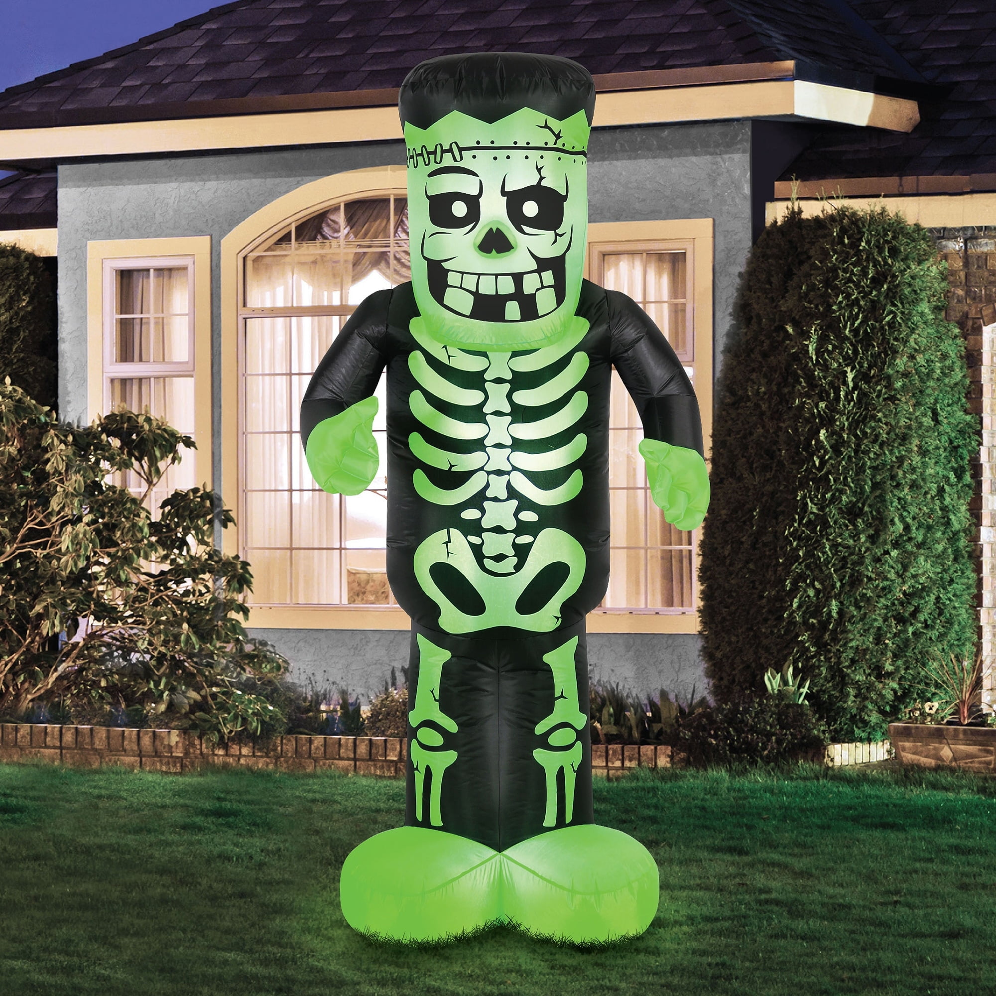 White Skeleton Inflatable 7' Inflatable Skeleton Monster - Walmart.com