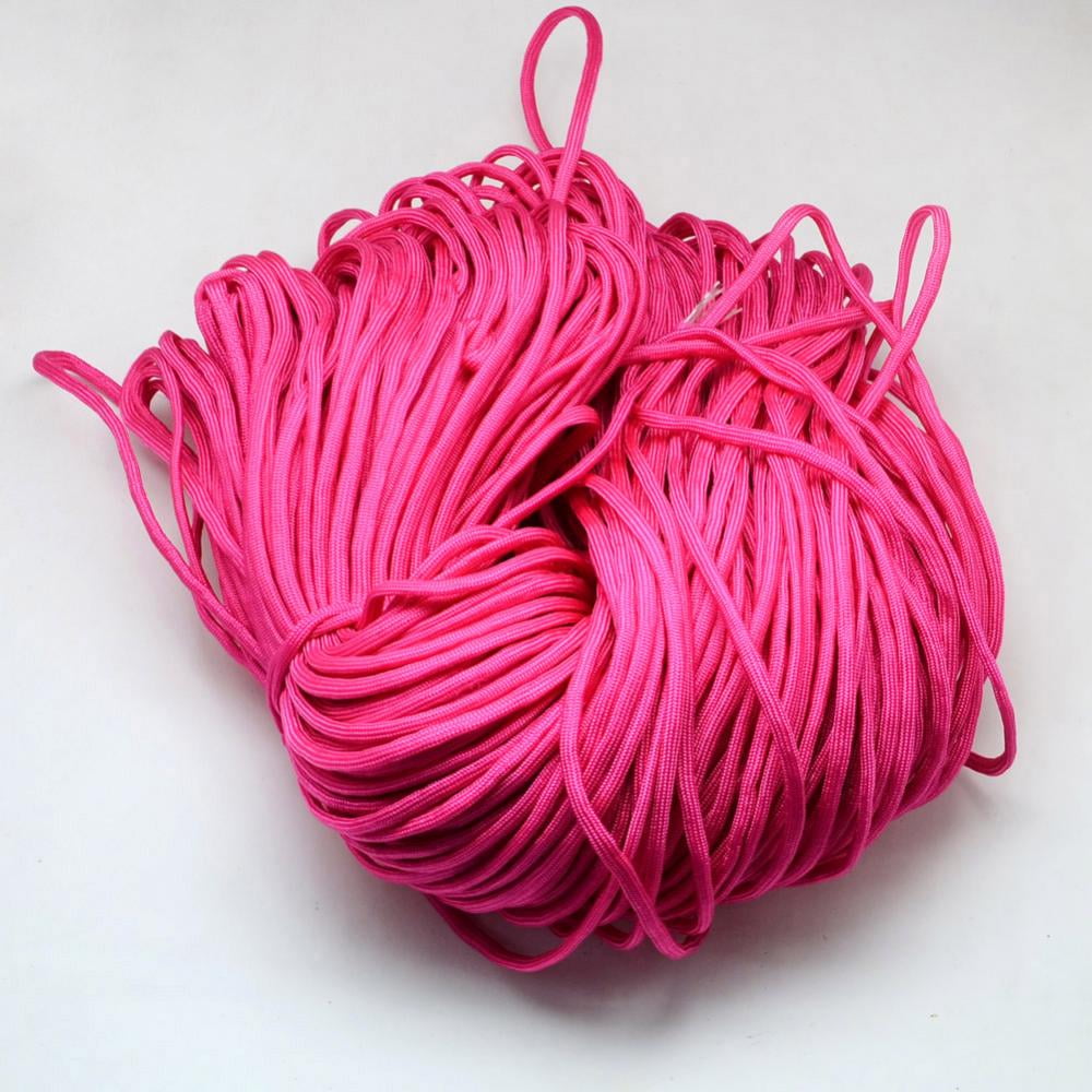 7 Inner Cores Polyester Spandex Cord Ropes Solid color for Rope Bracelets Making Deep Pink 4~5mm 109.36 yards(100m)/bundle 420~500g/bundle