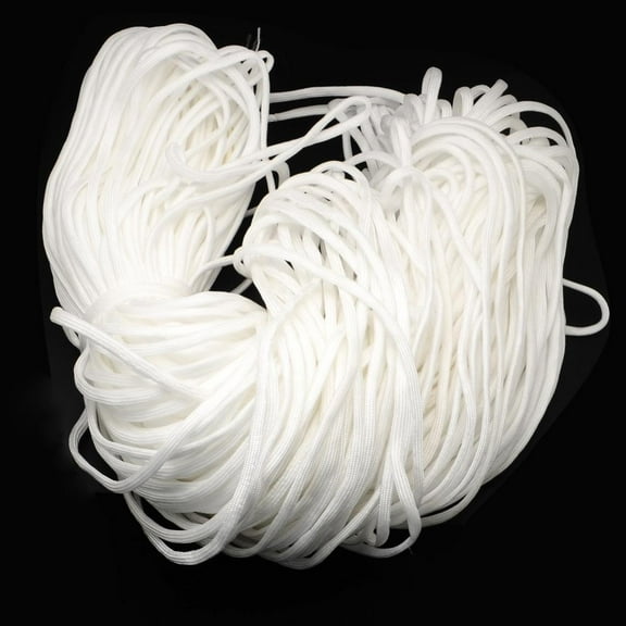 7 Inner Cores Polyester Spandex Cord Ropes Solid color for Rope Bracelets Making White 4~5mm 109.36 yards(100m)/bundle 420~500g/bundle