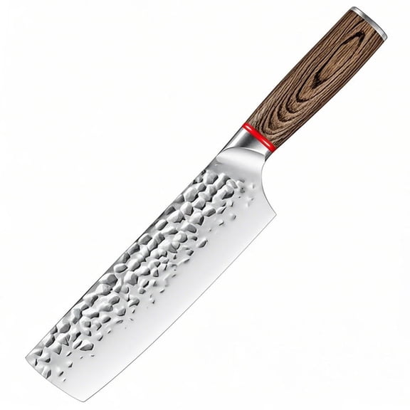 7" Japanese Nakiri Vegetable Cleaver, Professional Kitchen Chef Knife with Pakkawood Ergonomic Handle for Chopping & Slicing