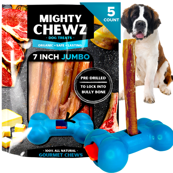 7" Jumbo Bully Sticks - Bully Bone Included - 5 Pack