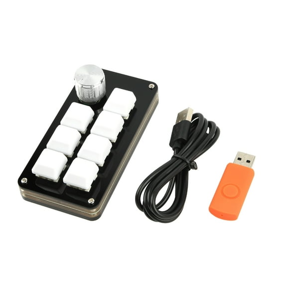 7 Key 1 Knob Mini Macropad Copy Pastes Portable Mechanical Keyboard with Backlit