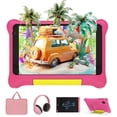 thumbnail image 1 of 7" Kids Learning Tablet Bundle - Headphones, Stylus & Bag, Pre-Installed & Parental Controls,Android 13 allwinner Go Quad Core, 5GB RAM + 32GB ROM, 128GB Expansion-Pink, 1 of 8