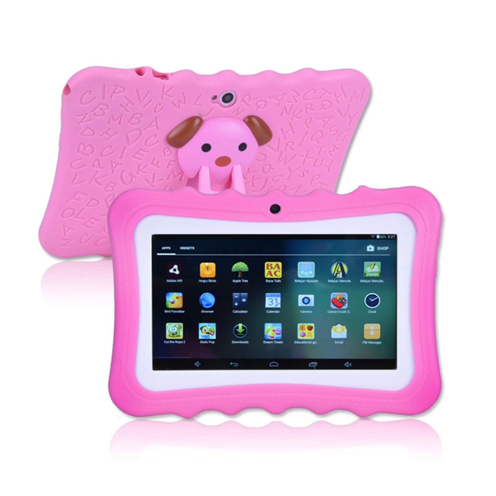 7" Kids Tablets, 2GB+32GB Storage Smart Tablets for Children Educational with Shockproof Case (Bluetooth, Wi-Fi, Android, Dual Camera, Pink)