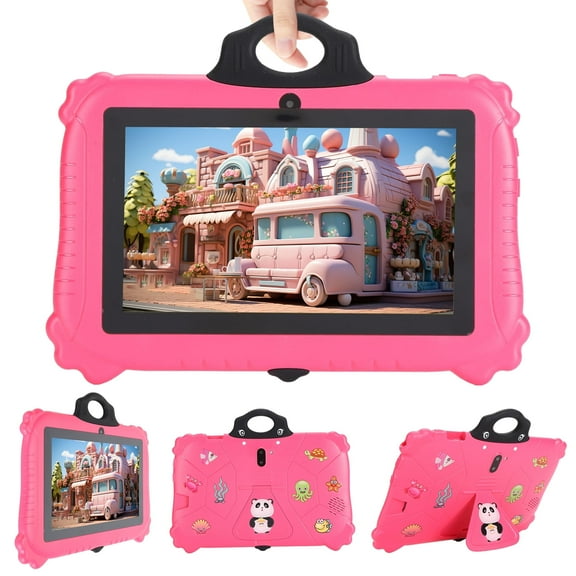 7" Tablets, Android 11 Tablets for Pre-Installed Learning Tablet Apps with 2GB RAM 32GB ROM Bluetooth WiFi Supports 128GB Expansion (Pink)