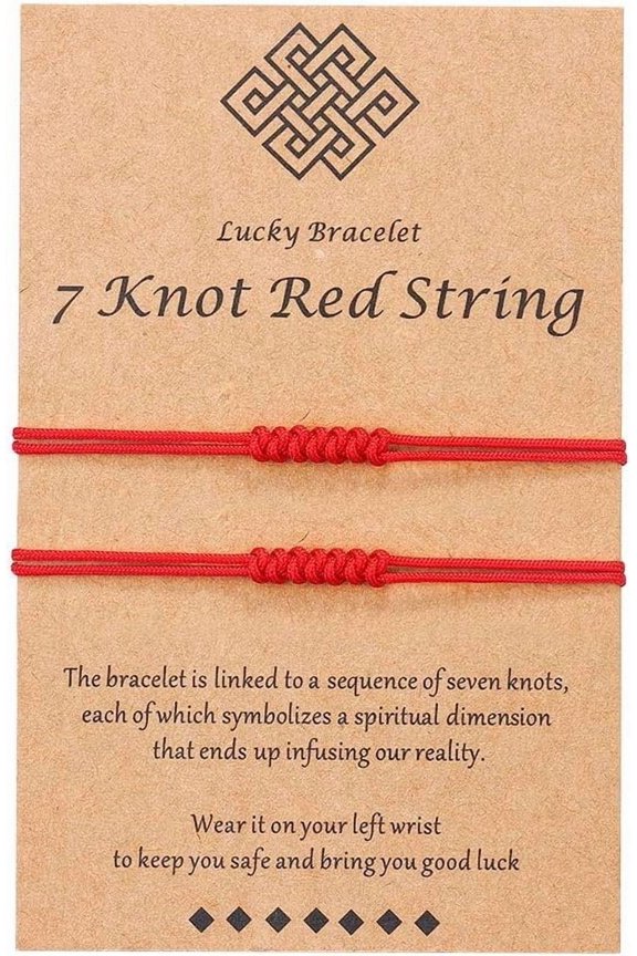 7 Knots Red String Bracelet Luck Protection Kabbalah Thread String Bracelets for Women Men Family