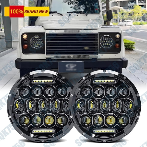 7" LED Headlights Projector Hi/Lo Beam For Land Rover Defender 90 110 1993-1997