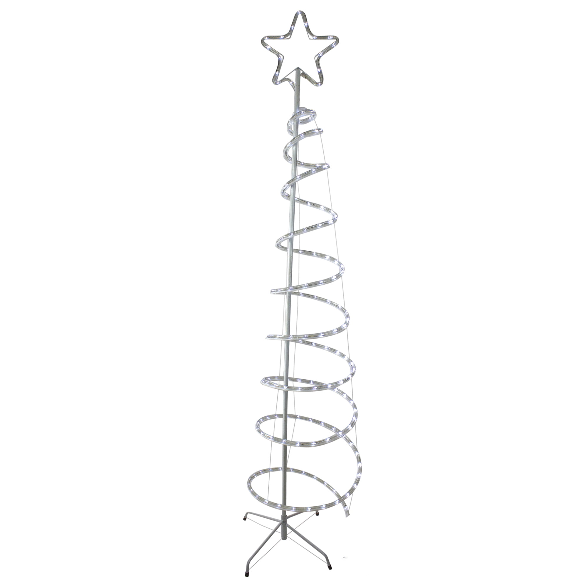 7' LED White Spiral Rope Light Tree with Star Tree Topper