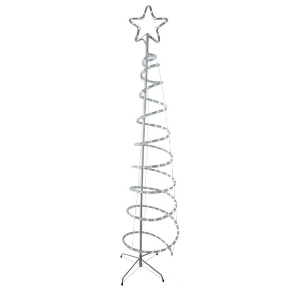 Hofert 7 LED White Spiral Rope Light Tree with Star Tree Topper