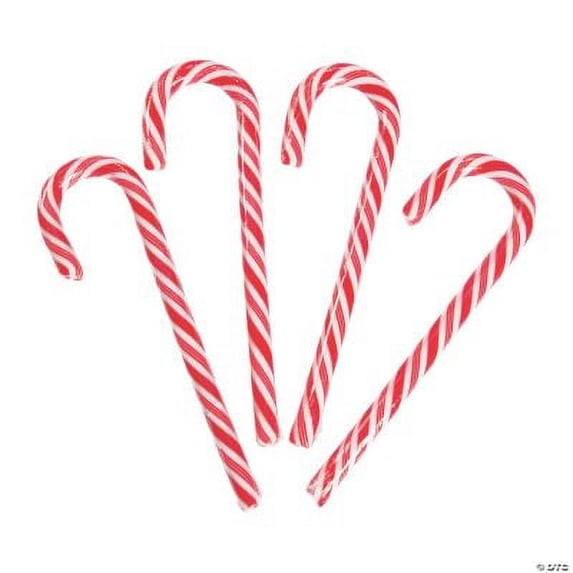 Fun Express Candy Canes Sticks Peppermint Flavor Individually Wrapped 12 Pieces 7 Inch