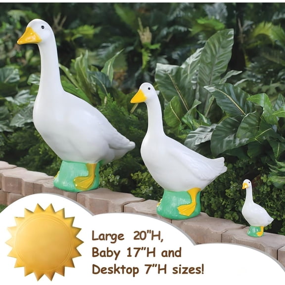 7" Large White Goose Figurine Resin Garden Patio Entryway Home Decor Gift