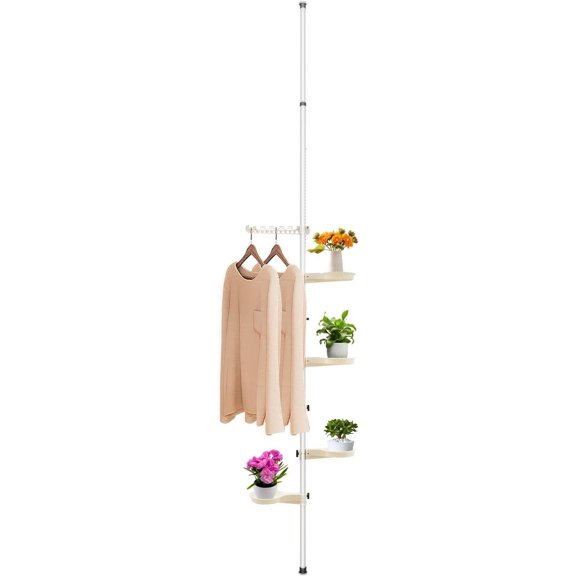 7-Layer Indoor Plant Stands, Tension Pole Plant Stand Indoor Flower Decor Display Rack Storage Stand - Adjustable Height up to 10.17 Feet, Storage Organizer Display for Patio, Living Room