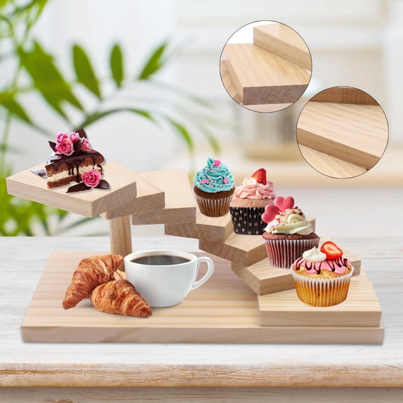 7 Layers Japanese Sushi Display Rack Bamboo Staircase Sushi Rack Sashimi Plates