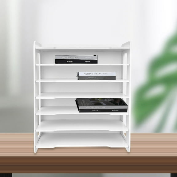 7 Layers White File Organizer Paper File Holder Document Storage Rack Desktop Organizer for Office Home