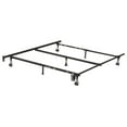 7Leg Adjustable Metal Bed Frame with Center Support Rug and Locking