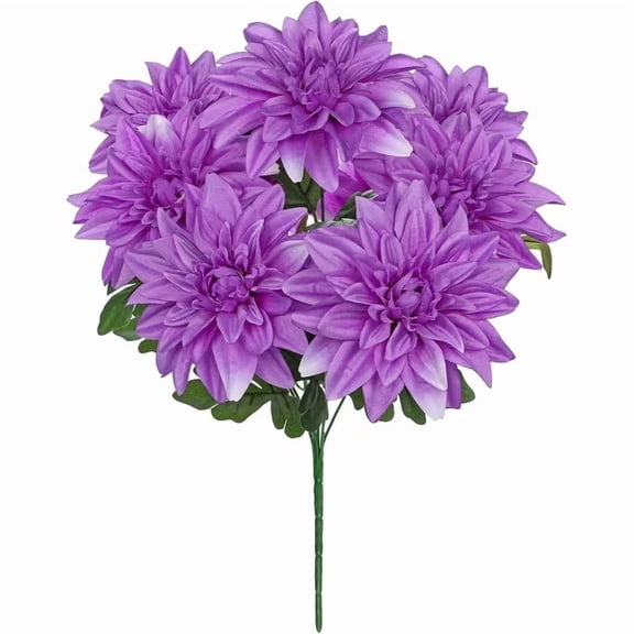 7 Lifelike Artificial Sunflower Bushes - Elegant Purple and Pink Floral Arrangements for Weddings and Home Decor