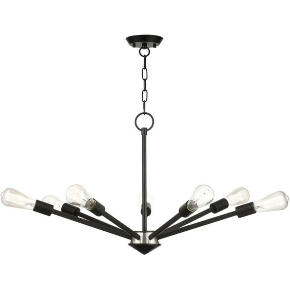 7 Light Black Chandelier with Steel base material
