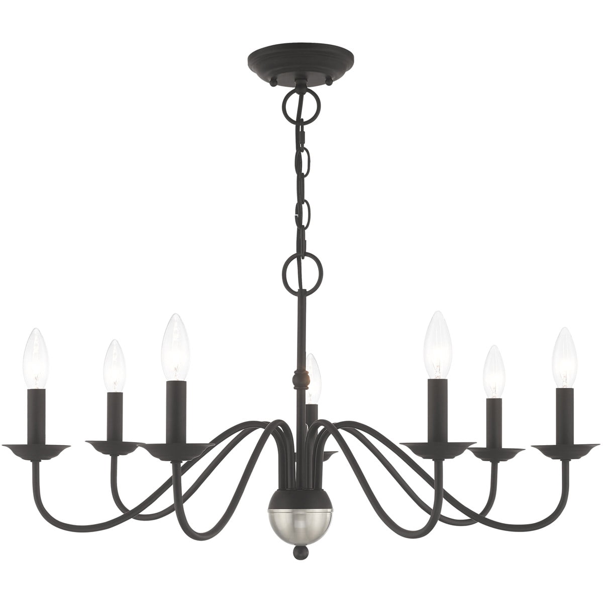 Windsor Elegance 7-Light Traditional Black Steel Chandelier