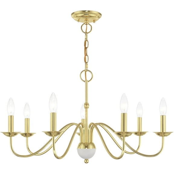 7 Light Polished Brass Chandelier with Steel base material