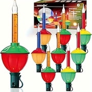 7-Light Traditional Christmas Bubble Light Set with Red/Yellow/Blue Liquid, 7 Feet