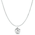 thumbnail image 1 of 7" Long 1mm Box Chain- Tree & Man Filigree Pendant Necklace Oxidized Vintage Style 925 Sterling Silver 14.8mm Pendant Gift For Her, 1 of 6