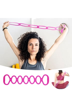 7 Loops Silicone Stretch Resistance Band Hand Foot Leg Shoulder Stretcher Full Body Exercise Training Loop For Yoga Gym Home Workout(Pink-61Cm)
