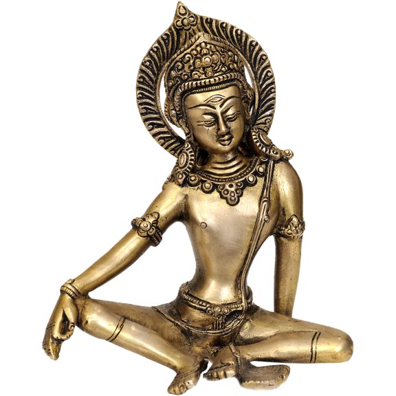 7" Lord Indra In Brass | Handmade | Made In India