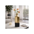 thumbnail image 1 of Metal Rigged Vase for Living Room Decor and Home Accents - Decorative Flower Vase for Room, Bedroom, or Office Display - Modern Glam House Display for Table Centerpiece - 20", Black & Gold, 1 of 15