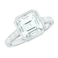 thumbnail image 1 of Rosec Jewels 7 MM Asscher Cut Moissanite Solitaire Ring in Bezel Setting with Sleek Accent, 925 Sterling Silver, US 9.00, 1 of 9
