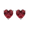 thumbnail image 1 of 7 MM Heart Shape Valentine Gift Red Hydro Gemstone 925 Sterling Silver Valentines Day Gifts Women Earrings, 1 of 4