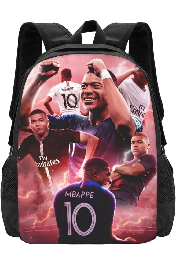#7 Mbappe #10 Adult Simplicity Backpacks Bag Laptop Bag Bookbag Backpack 16.5 Inch For Daily, Black