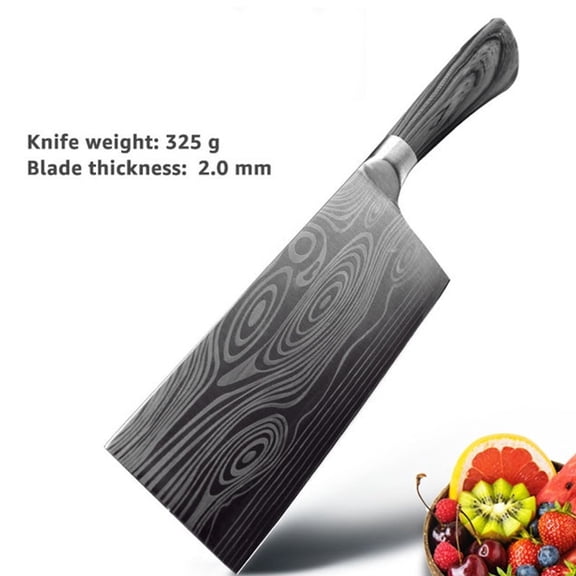 7" Meat Cleaver High Carbon Steel Chinese Cleaver Boning Knife for Cutting Damascus Laser Kitchen Chefs Knife with Ergonomic Handle