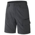 thumbnail image 1 of 7" Mens Hiking Cargo Pants Multi-Pockets Button Waist Outdoor Climbing Fishing Shorts Fathers Day Gift XS-5XL, 1 of 8
